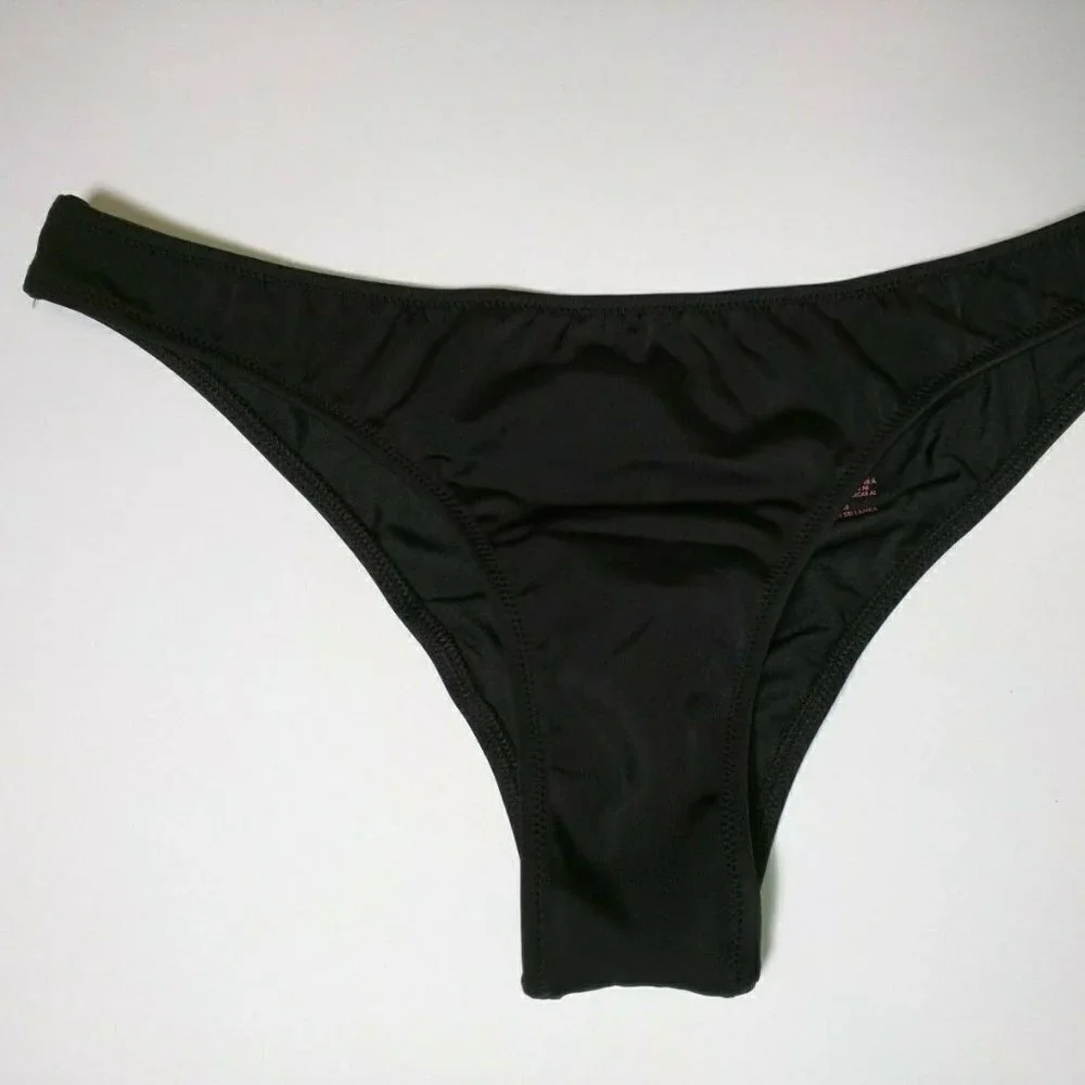 Victoria Secret Large L Itsy Bikini Bottom Cheeky Ruched Back Black Sexy VS